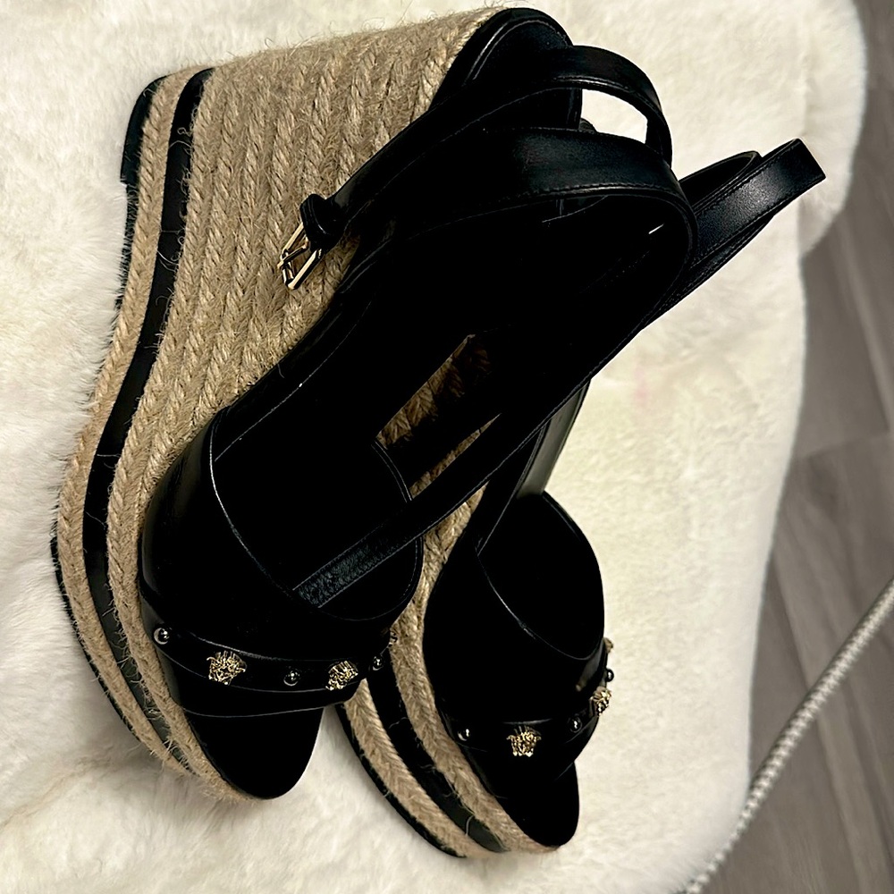 Versace, authentic wedge heels, size 8, beautiful used condition